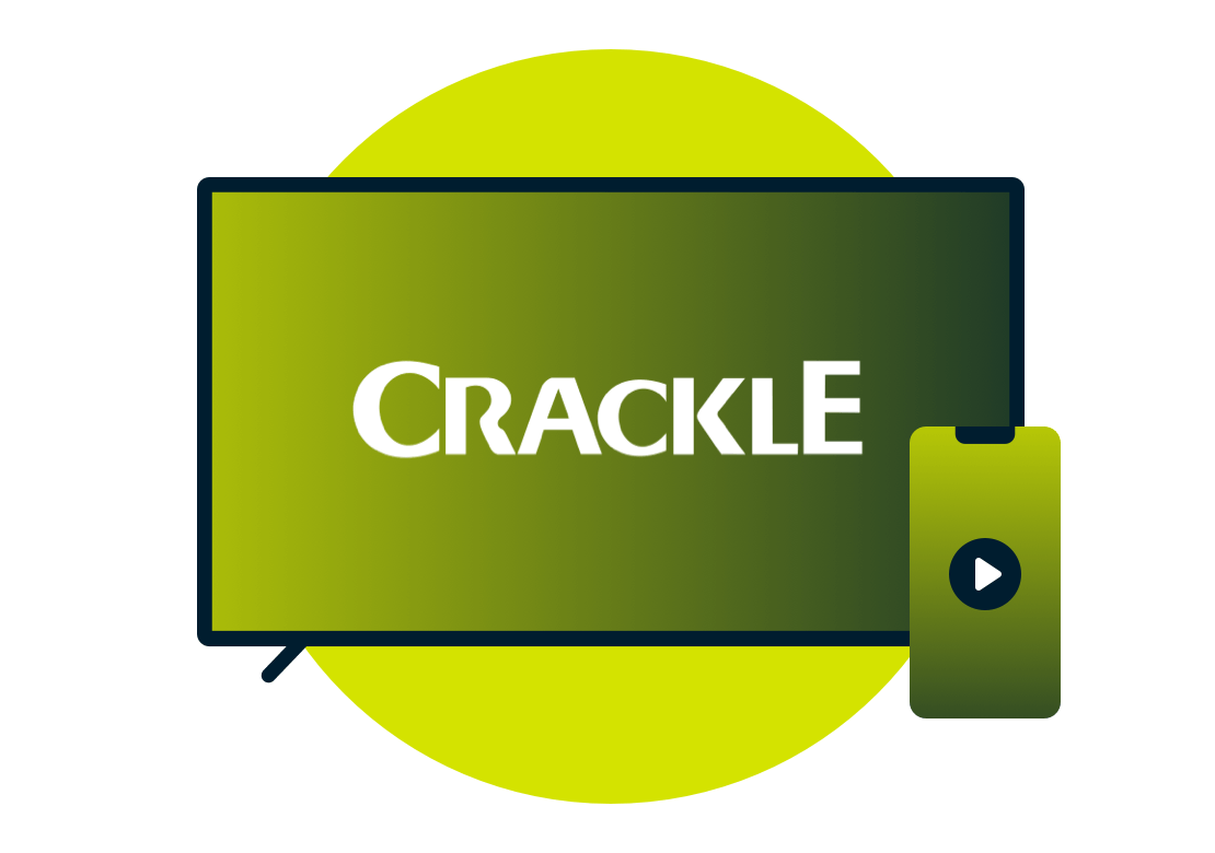 Crackle-Logo auf dem Fernsehbildschirm.