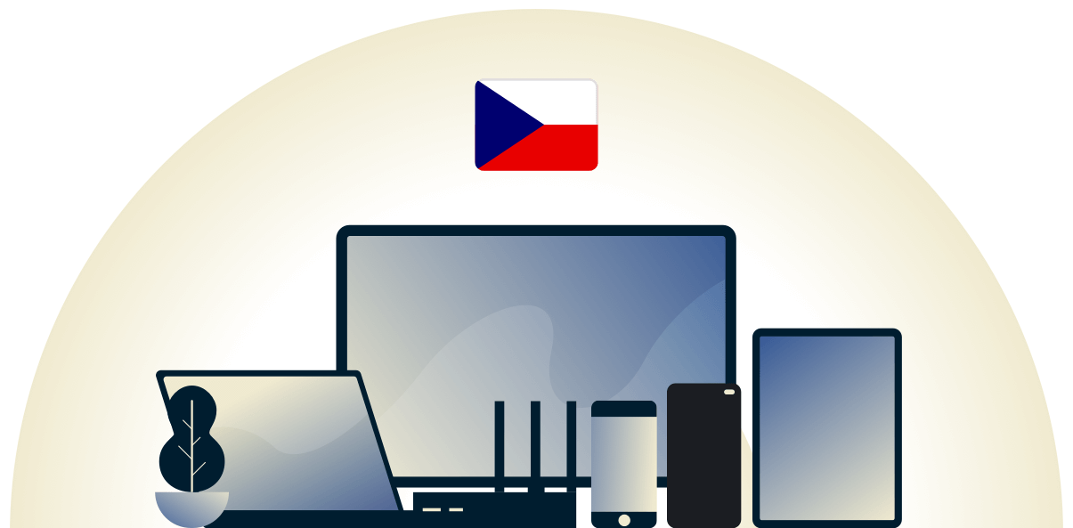 VPN สาธารณรัฐเช็กที่กำลังปกป้องอุปกรณ์หลากหลายชนิด